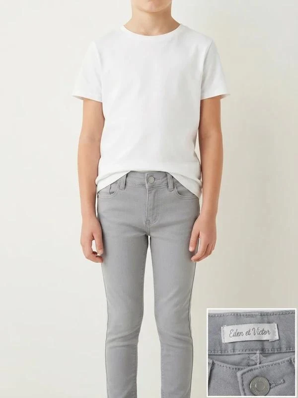 Eden et Victor Pantalon Slim Gris 8 ans